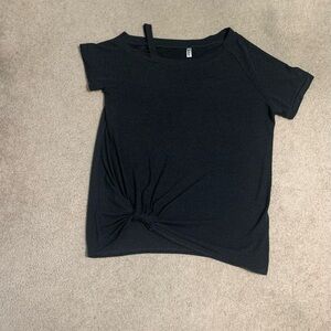 Leo Rosi Black Short Sleeve Top with Twist Detail